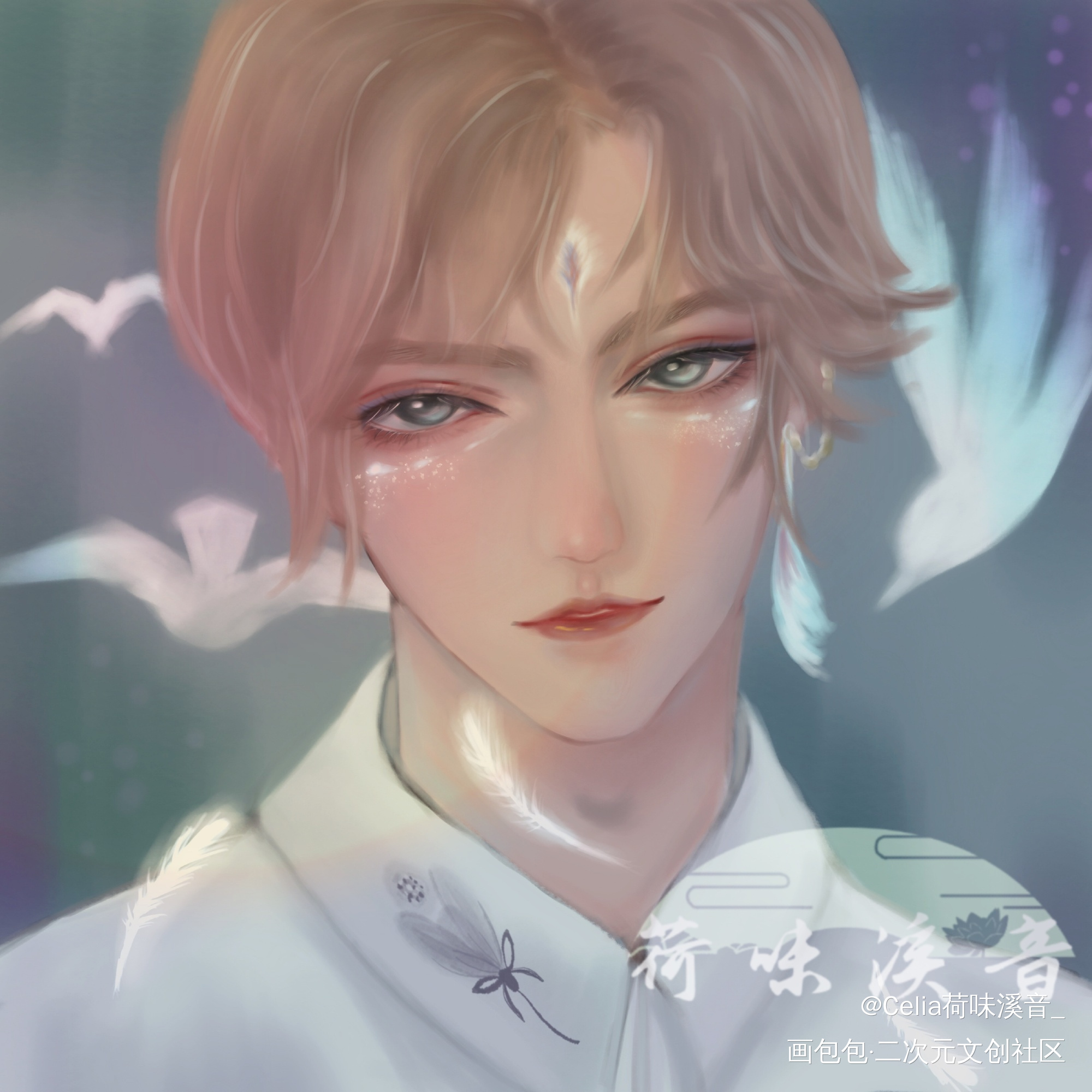 飞鸥不下_回南雀飞鸥不下盛珉鸥厚涂同人飞鸥不下广播剧绘画作品