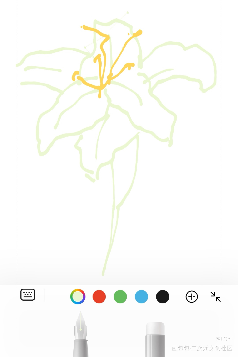 一朵独自美丽的?_唤醒春日主题打卡绘画作品