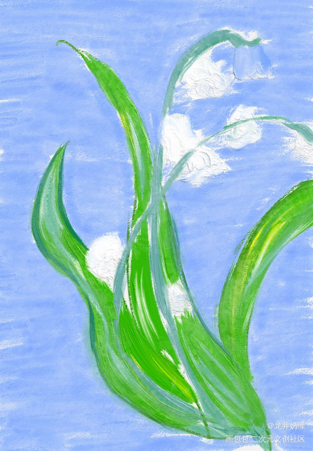 小铃兰_水彩平涂绘画作品