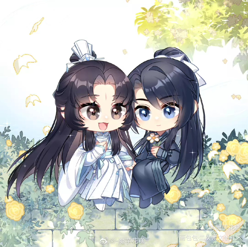 六爻鸣潜严争鸣程潜q版插画绘画作品