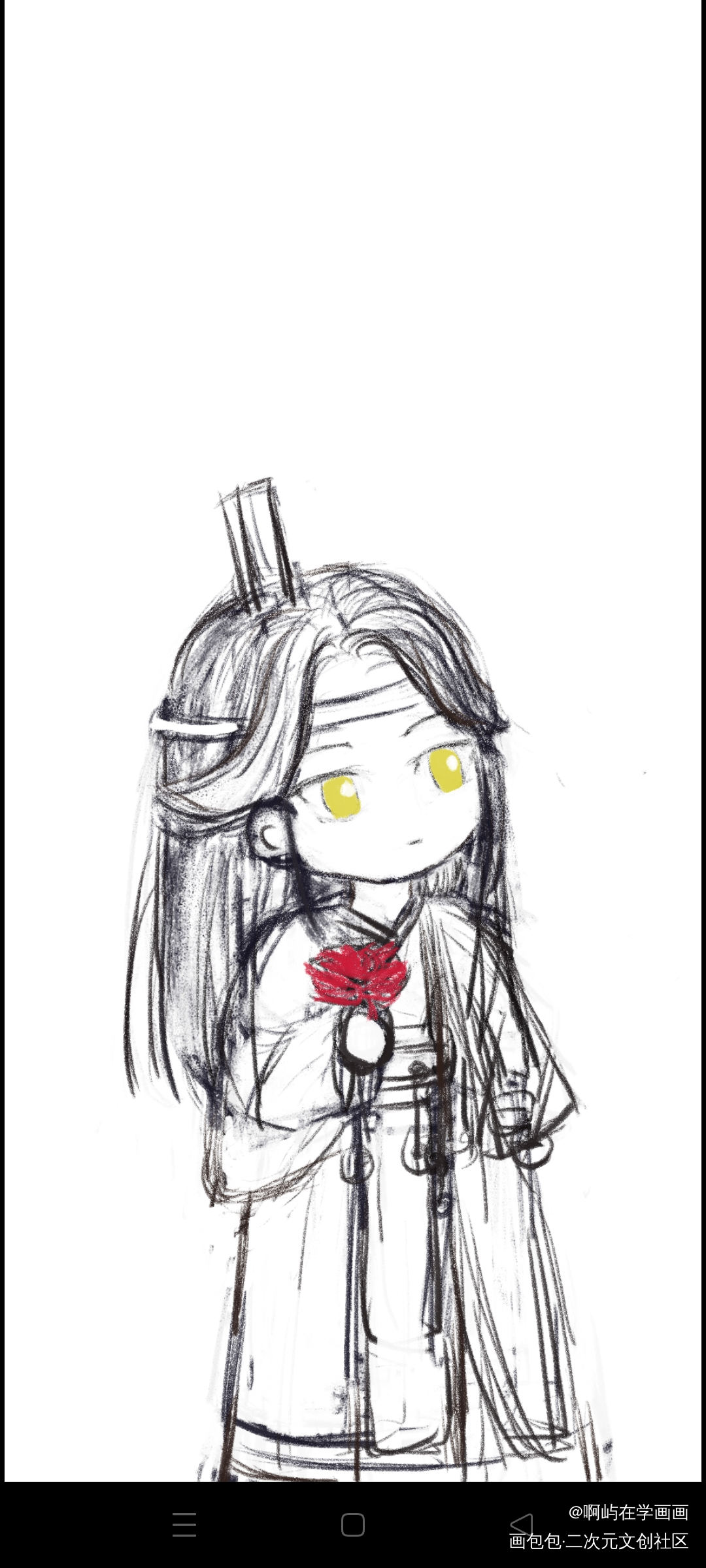 楼台抛花_忘羡Q版板绘绘画作品