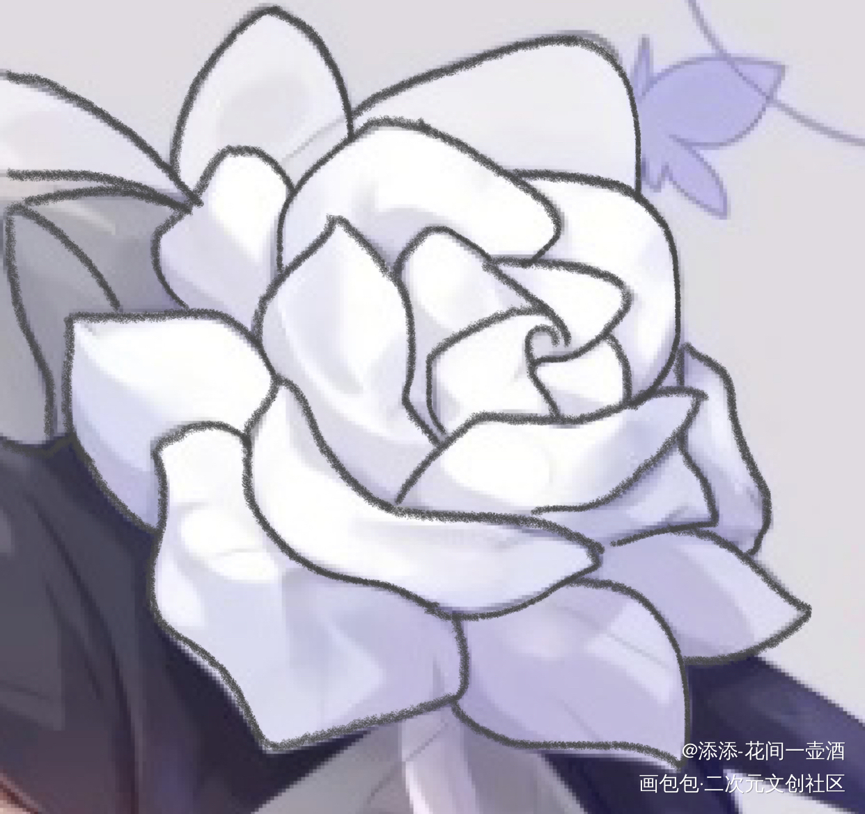 淡紫色花花_画画临摹绘画作品