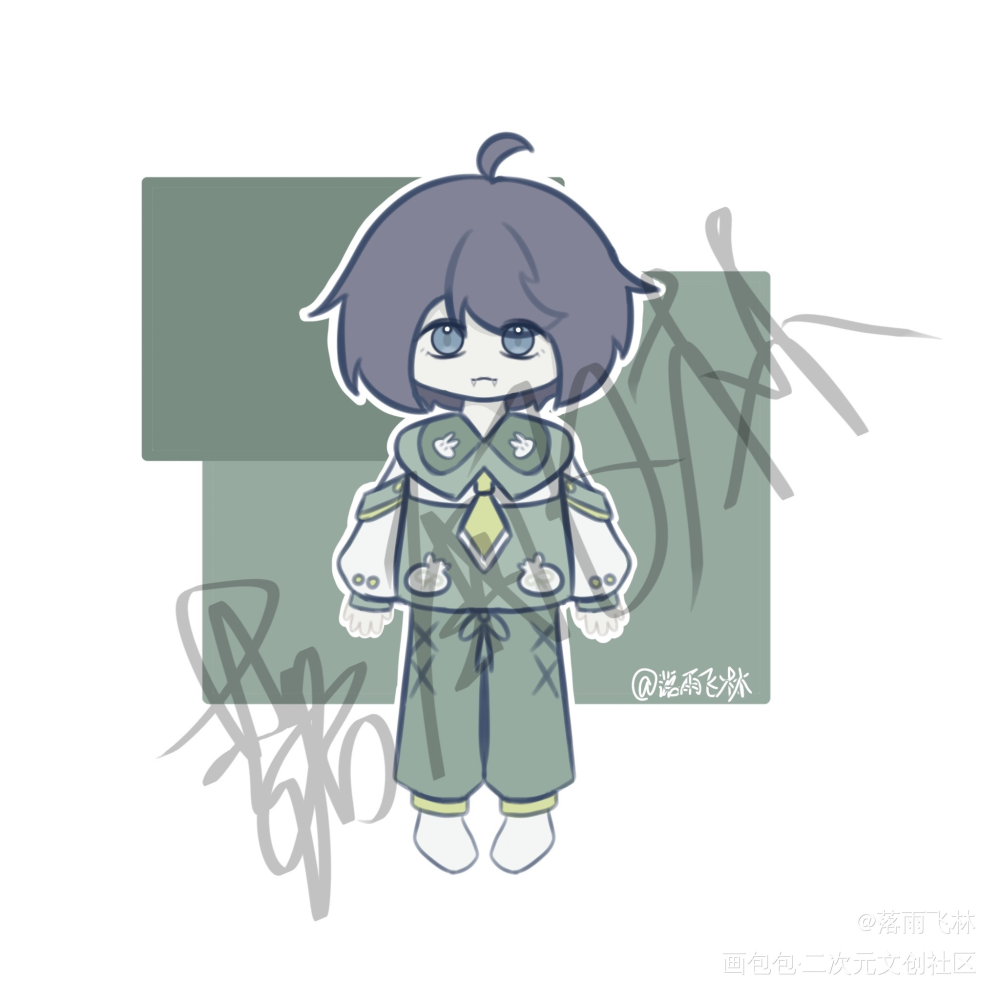 小摸鱼_手绘平涂绘画作品