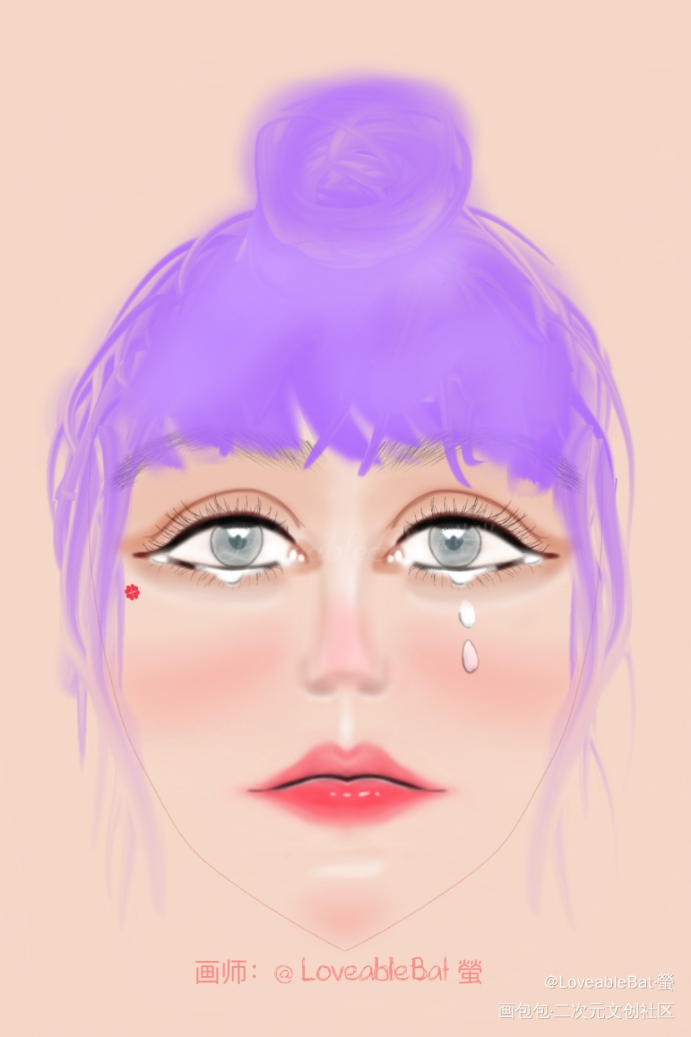 哭泣的少女2.0_绘画练习绘画作品