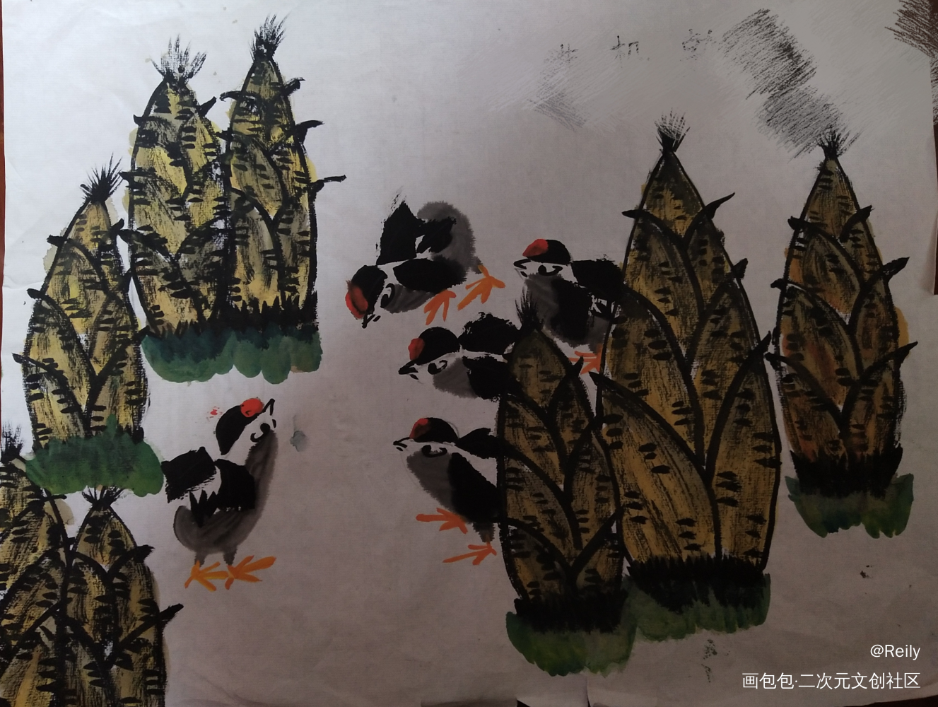 生机勃勃_手绘绘画作品