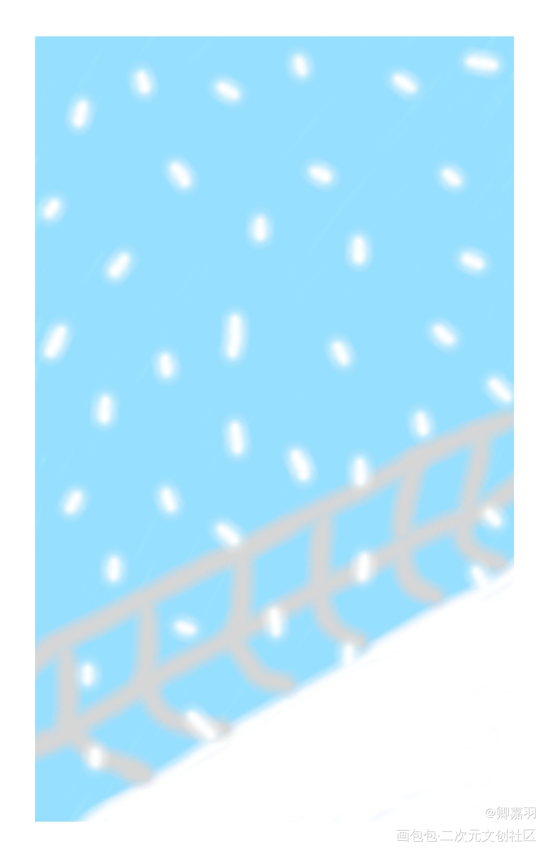 雪_手绘平涂风景绘画作品
