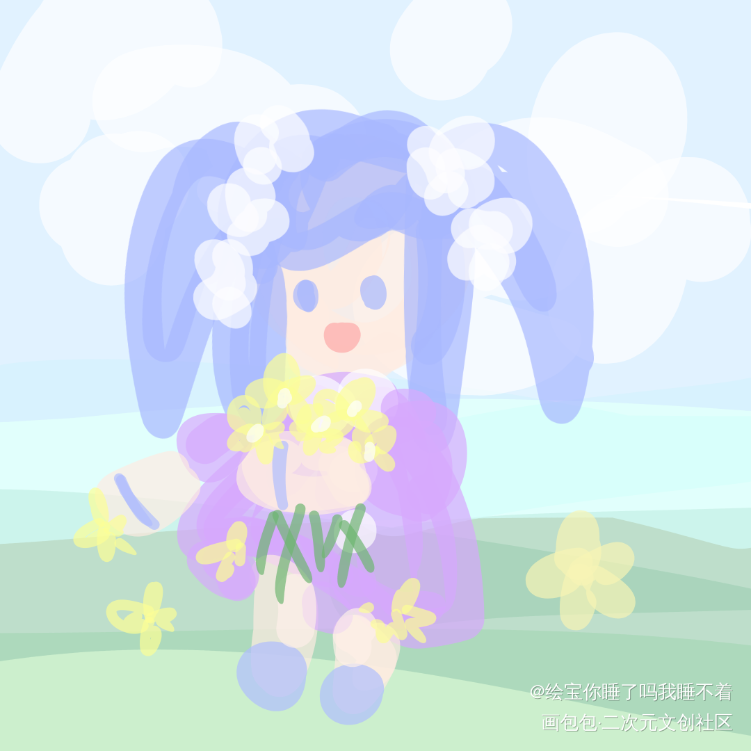 春天_平涂Q版我要上首推绘画绘画作品