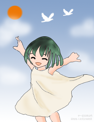 春日_手绘动物唤醒春日主题打卡春日绘画作品