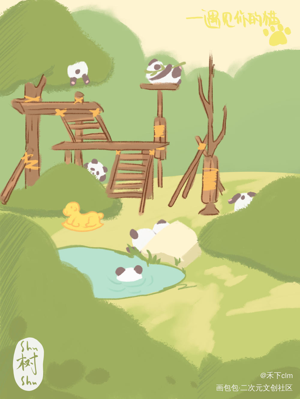 遇见你的（?）猫_手绘Q版绘画绘画作品