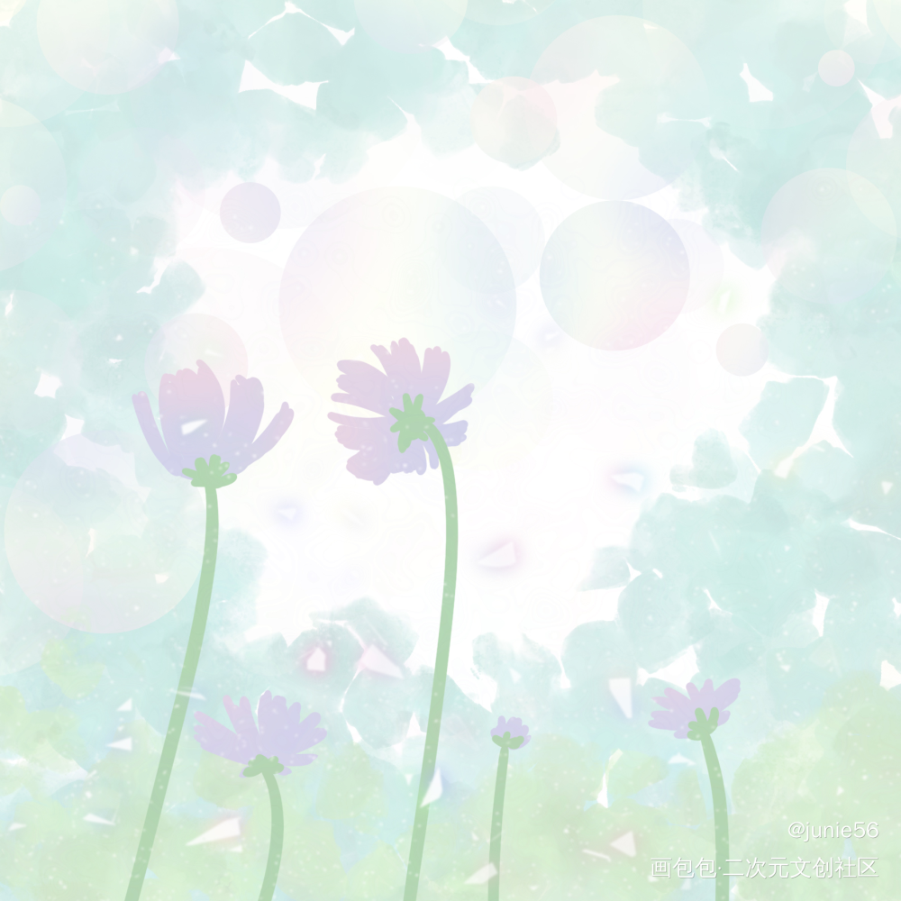 美丽花花_平涂日系绘画作品