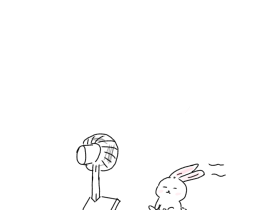 兔兔吹风_绘画作品