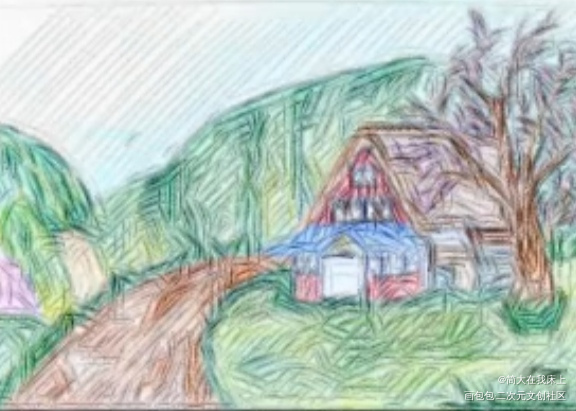 小房子_手绘绘画作品