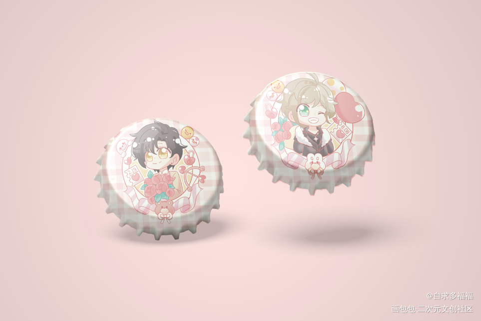 近期的吧唧设计～_周边设计绘画作品