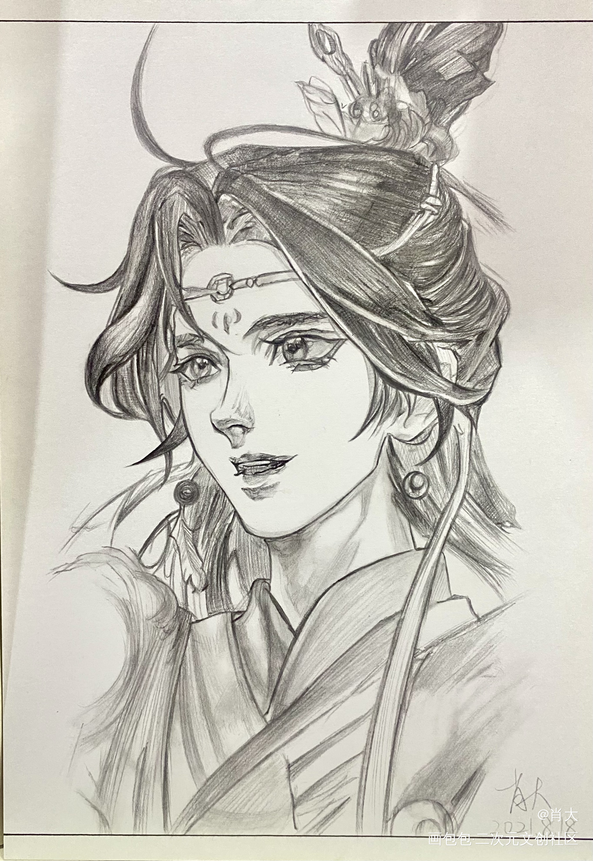 花冠武神谢怜_天官赐福谢怜临摹绘画作品