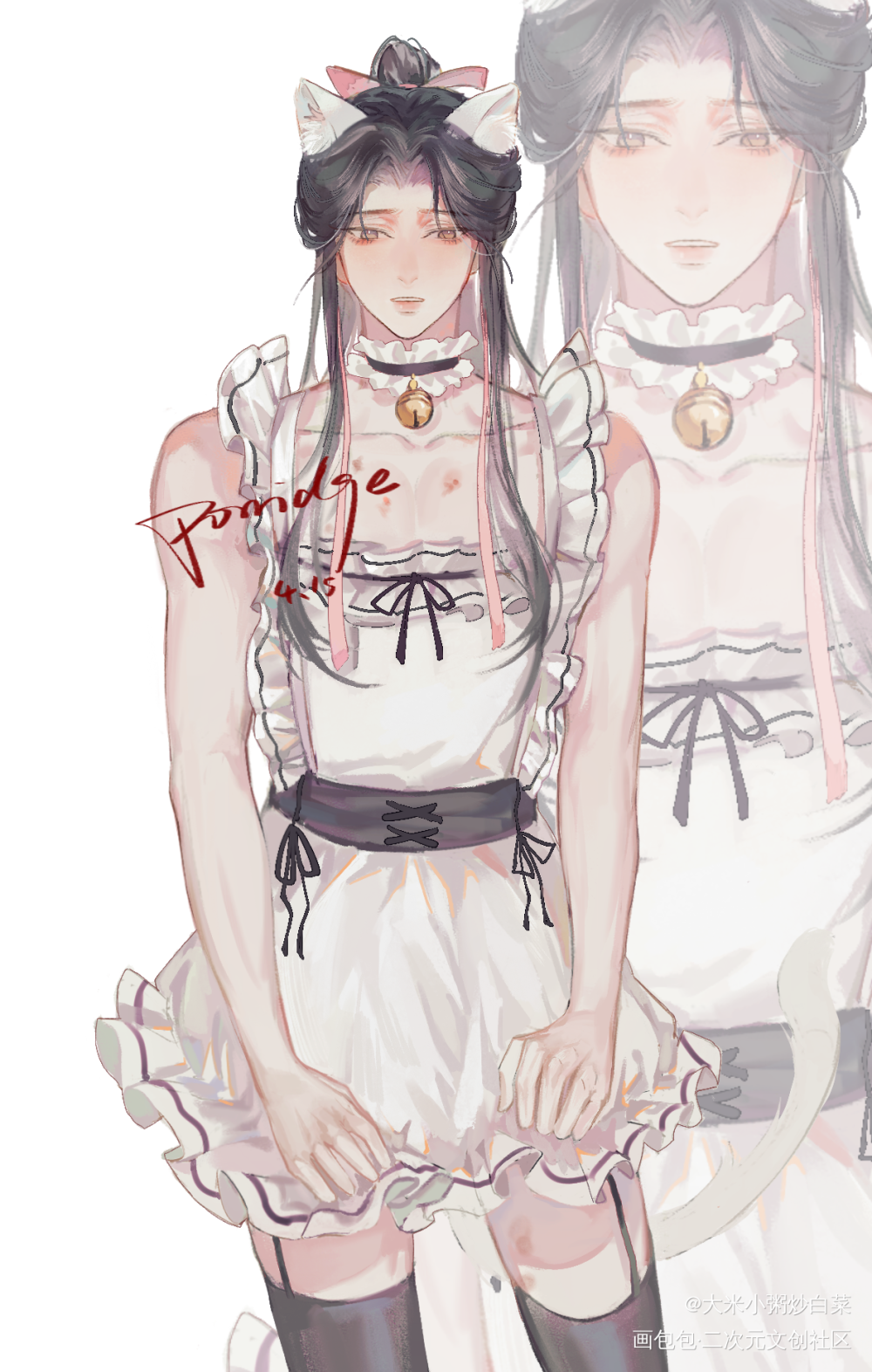 女仆宁_二哈和他的白猫师尊燃晚楚晚宁绘画绘画作品