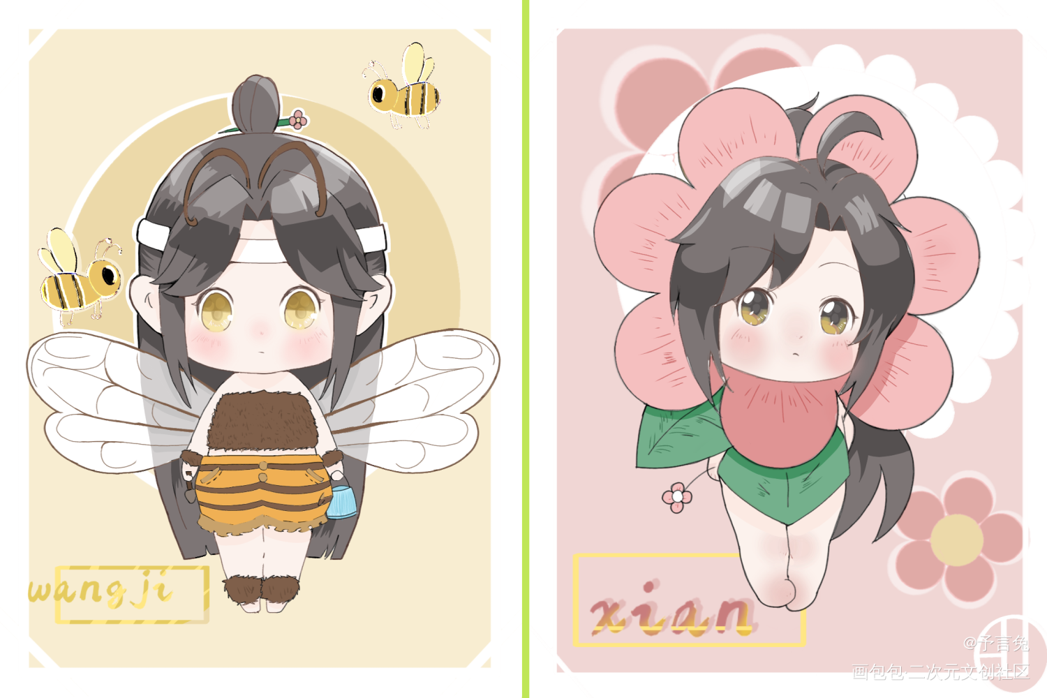 哈哈哈哈浅发一下_魔道祖师忘羡绘画作品