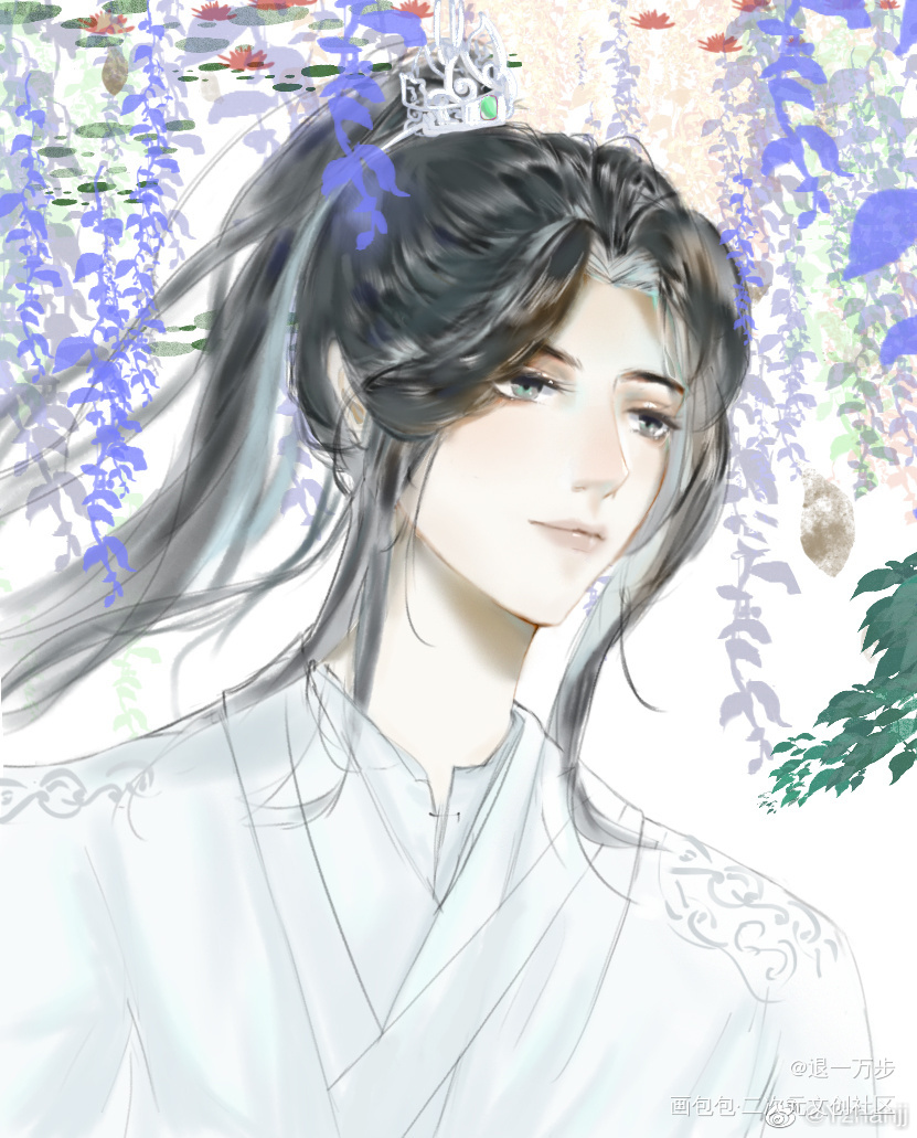 无虎_二哈和他的白猫师尊燃晚楚晚宁绘画作品