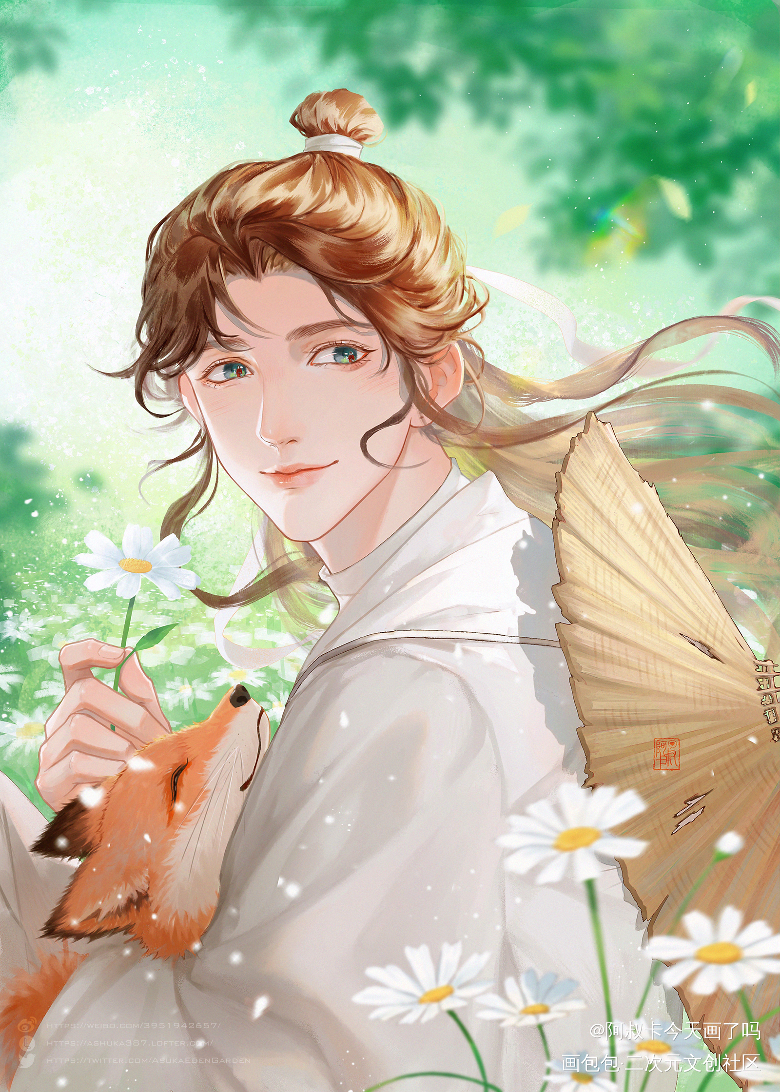 春风_天官赐福花怜谢怜花城古风墨香铜臭绘画作品