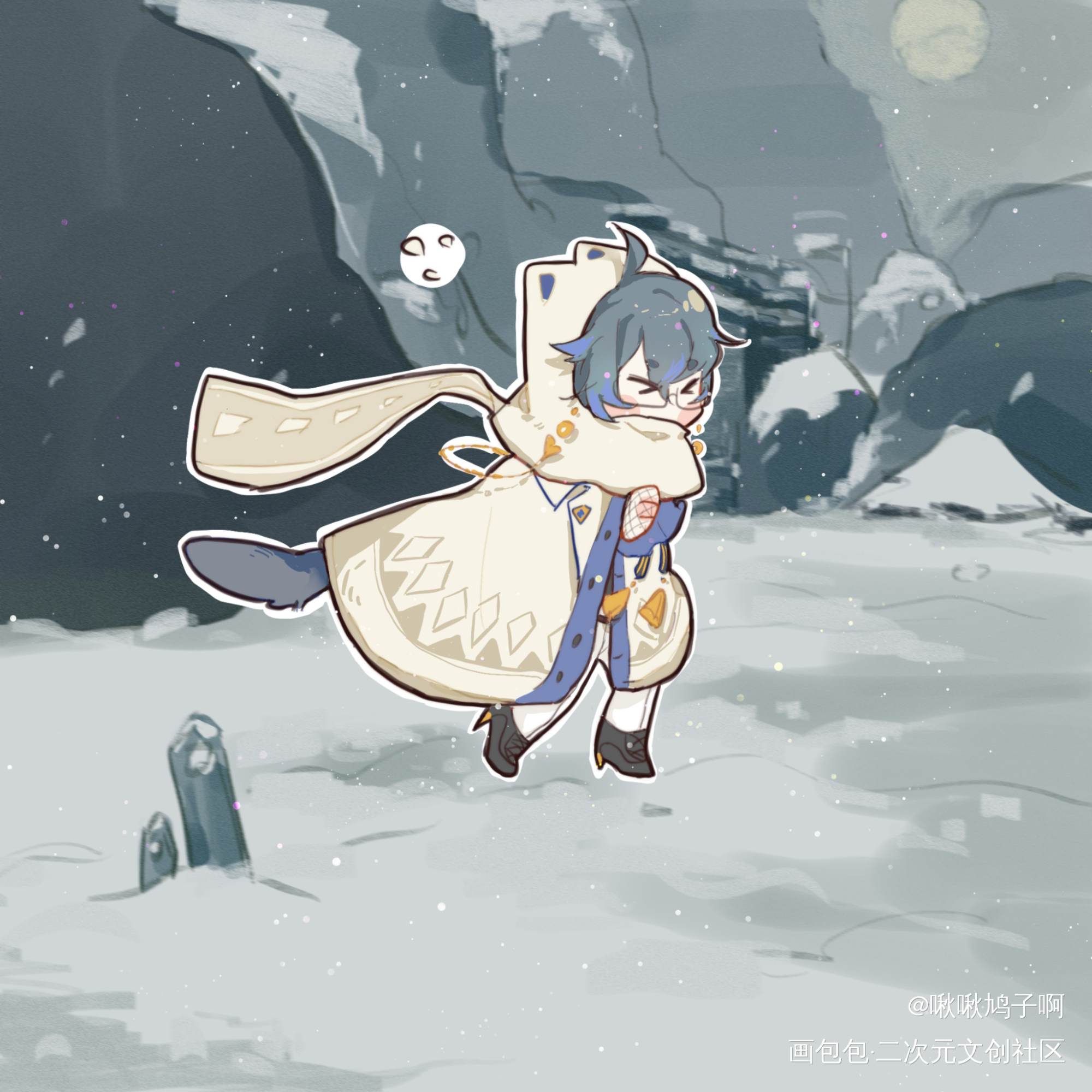 一只风旅猫猫ike_虚拟主播nijisanjienluxiemikeevelandVtuber绘画作品