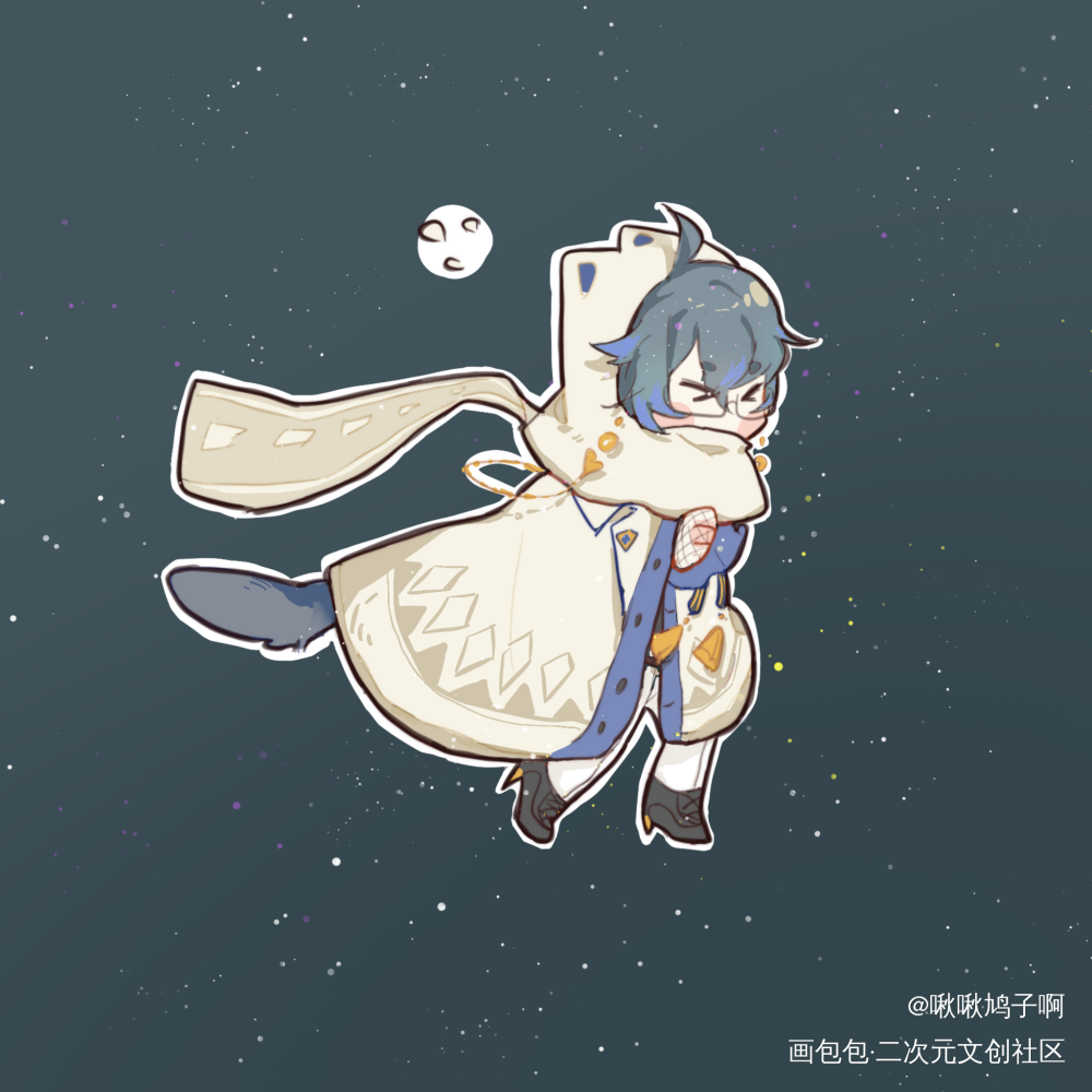 一只风旅猫猫ike_虚拟主播nijisanjienluxiemikeevelandVtuber绘画作品