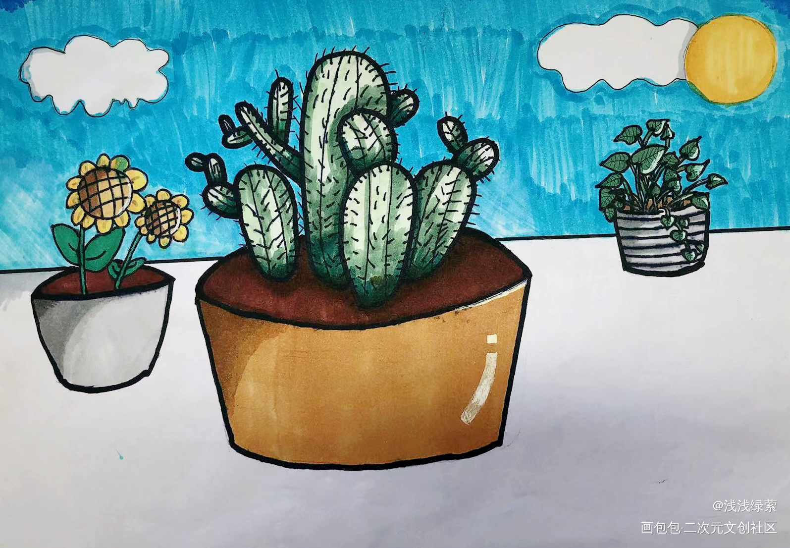 植物_手绘绘画作品