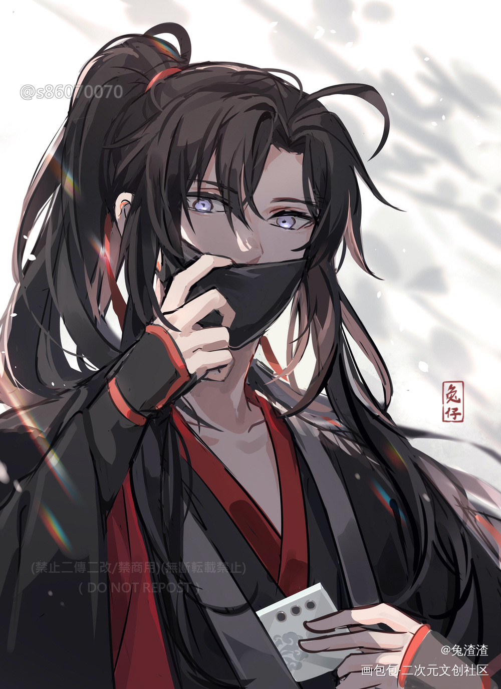 口罩忘羡～_魔道祖师忘羡绘画作品