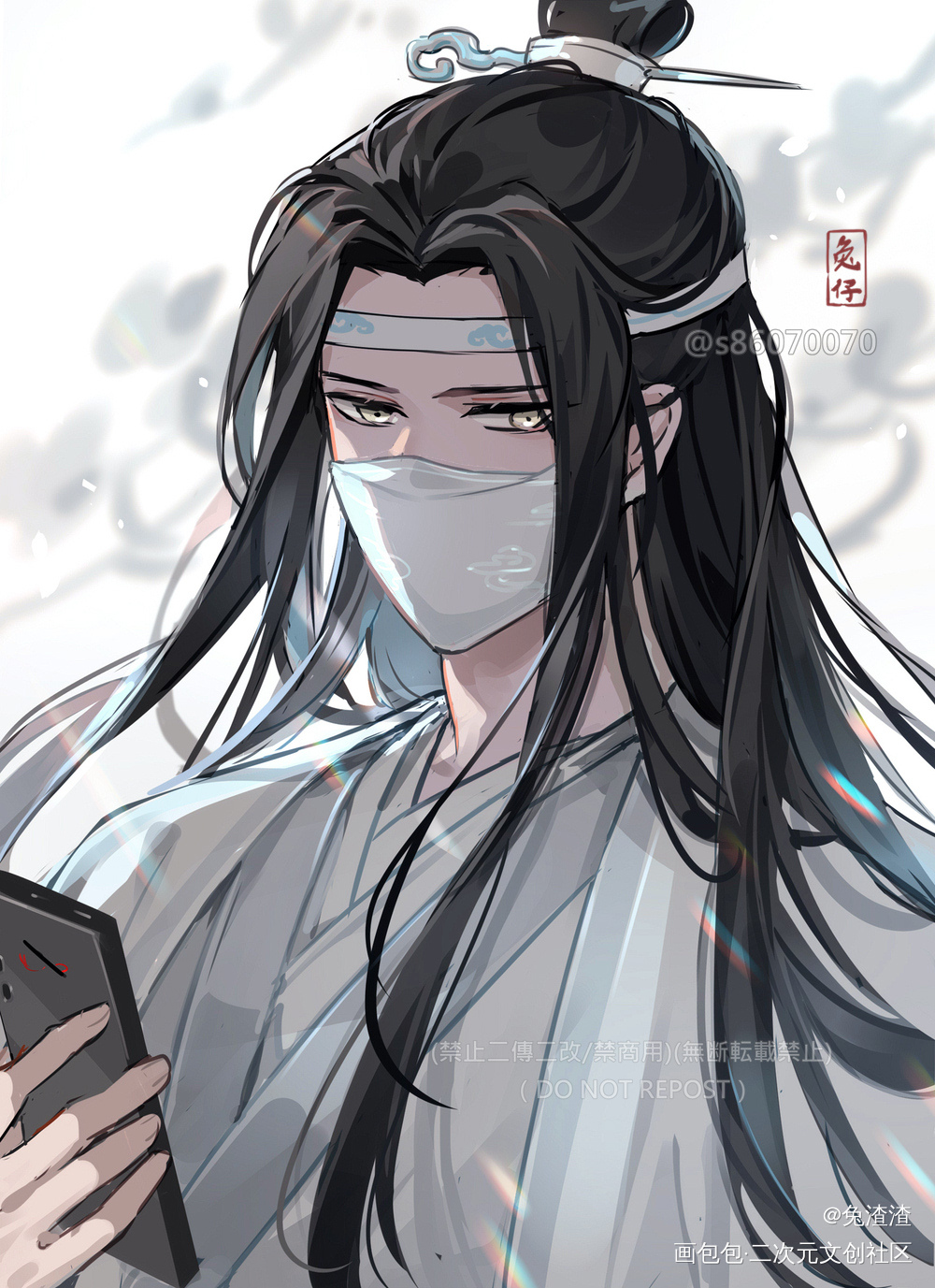口罩忘羡～_魔道祖师忘羡绘画作品