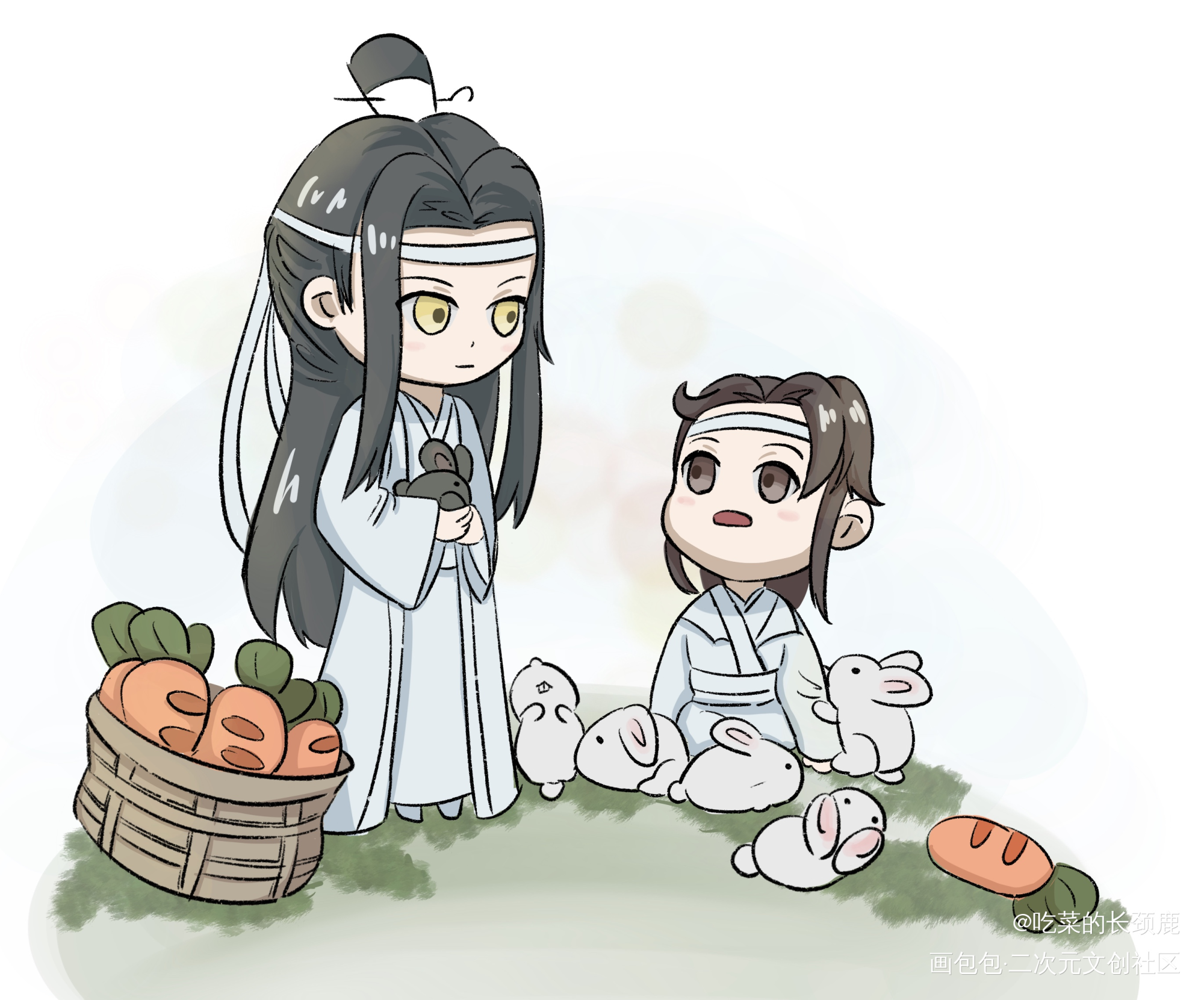 种思追_魔道祖师忘羡蓝忘机Q版绘画作品