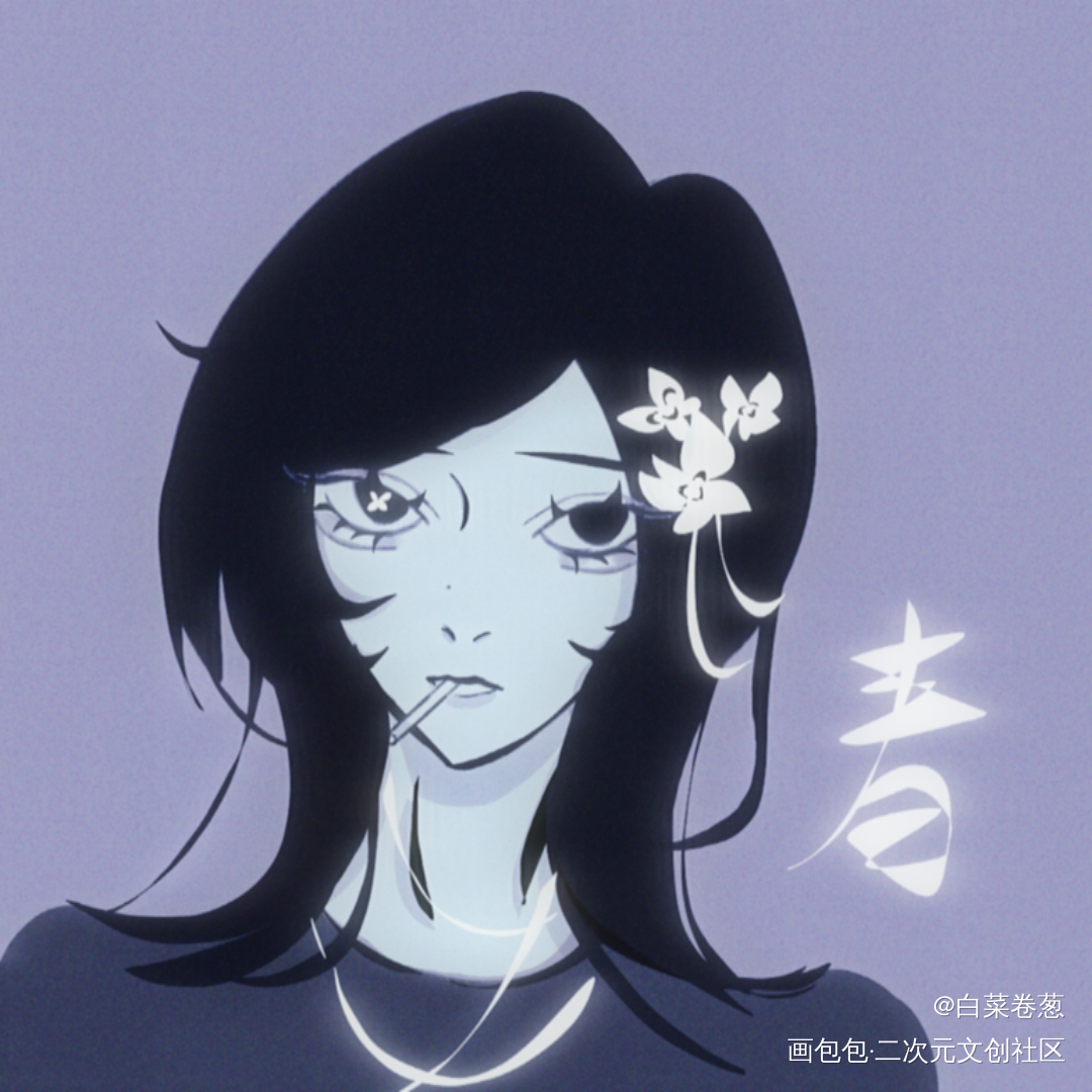 _手绘平涂少女绘画作品