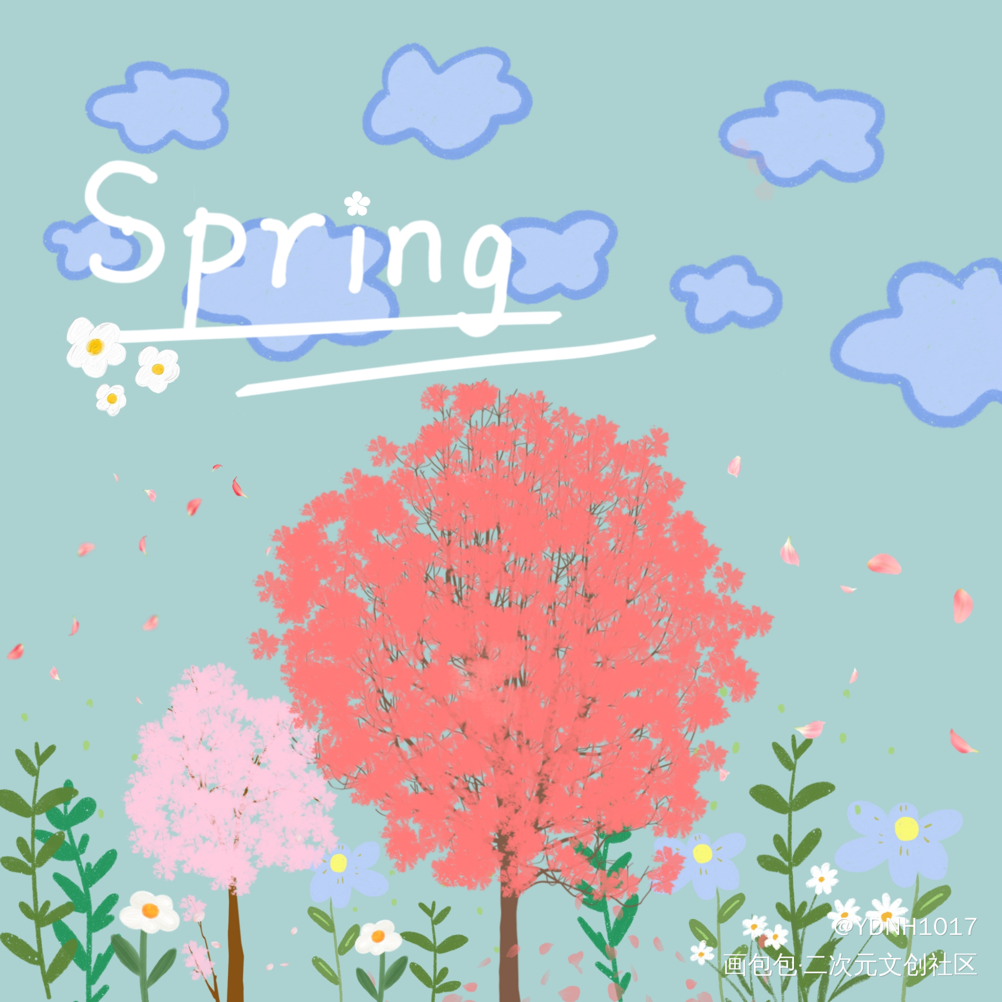春日8_指绘绘画作品