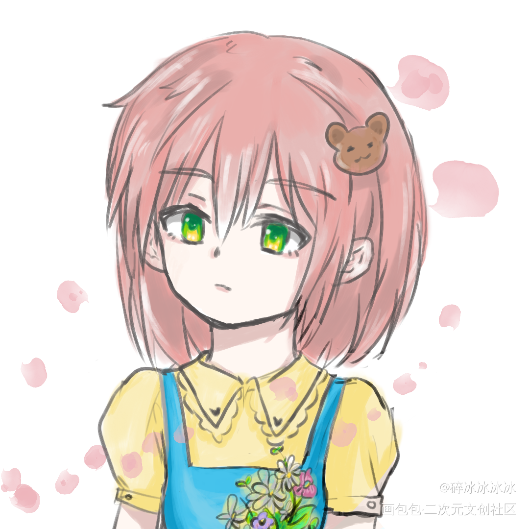 粉发妹子_手绘Q版绘画作品