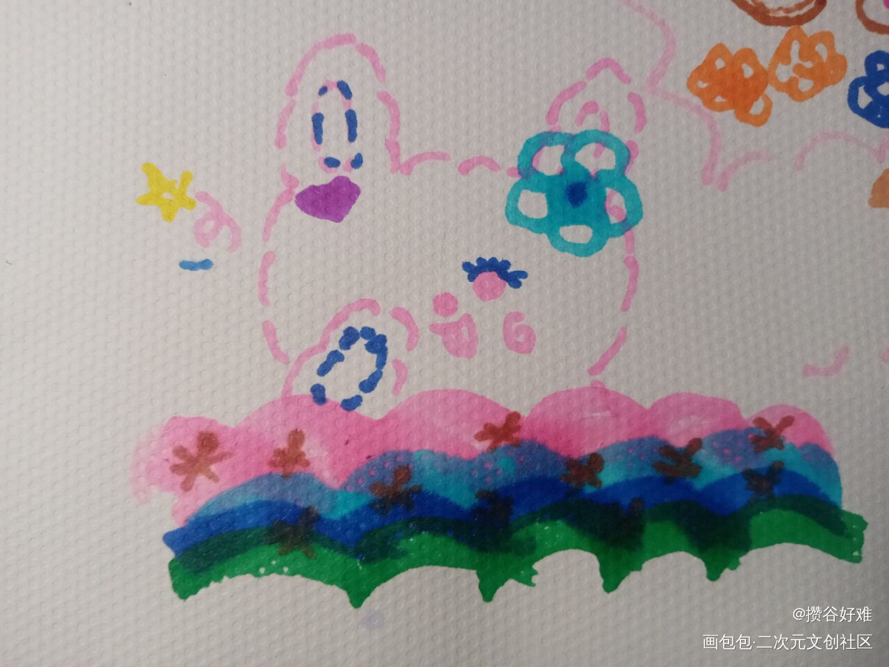 春日里的一只萌萌哒小兔子呀_唤醒春日主题打卡绘画作品
