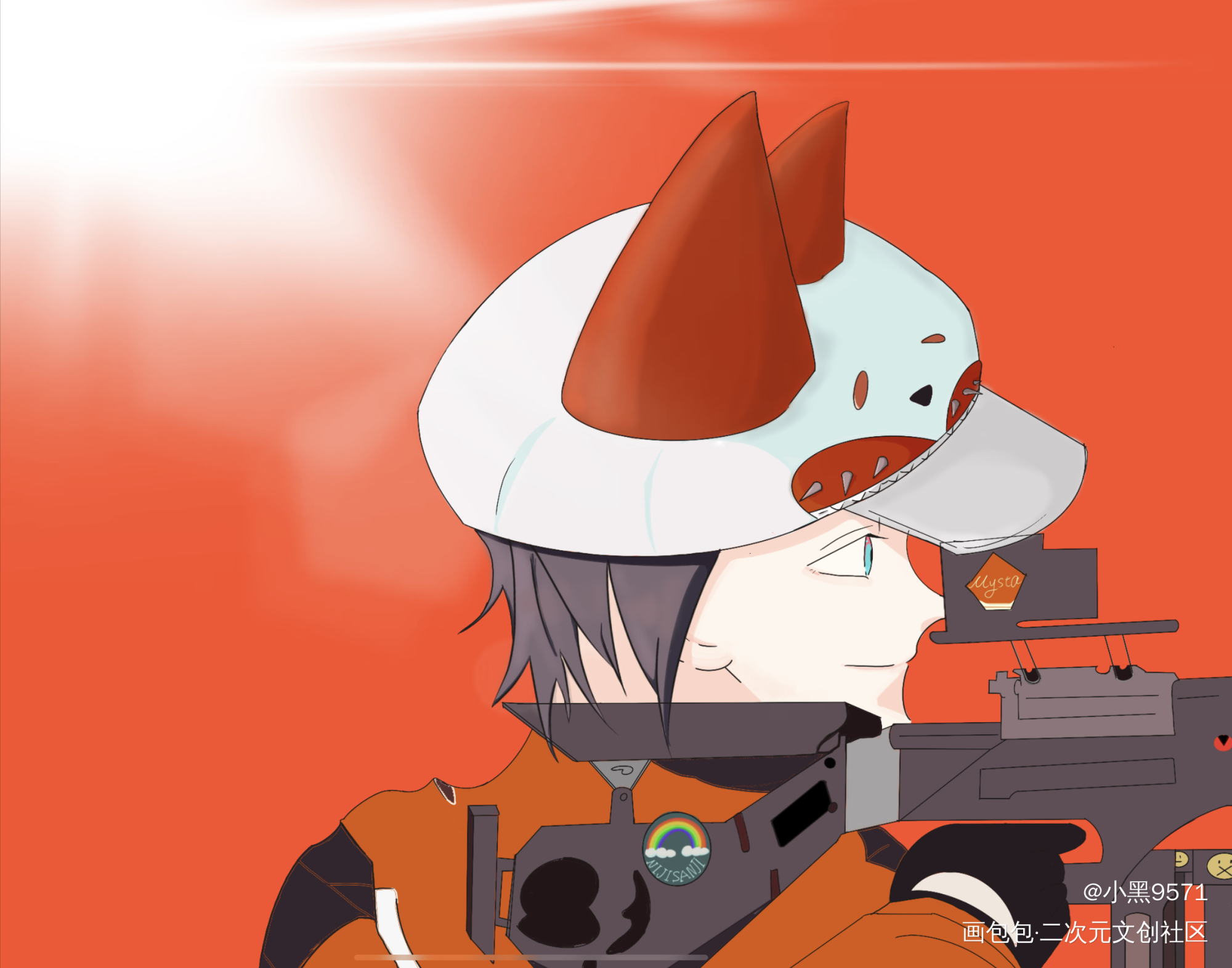 神枪手Mysta！?_虚拟主播平涂mystarias指绘绘画作品