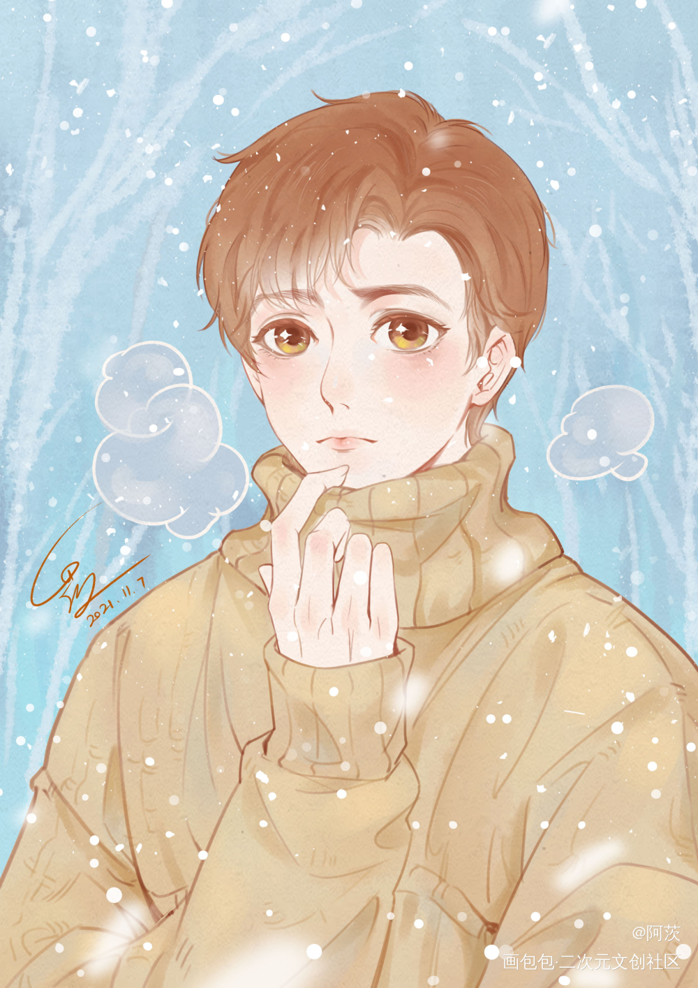 一起过冬天吗_日系oc绘画作品