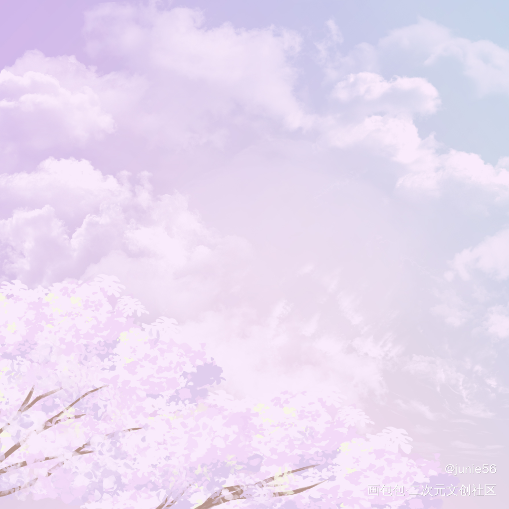 樱色天空_日系绘画作品