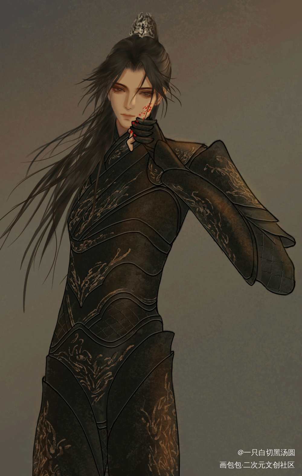 摸个鱼٩(๑•̀ω•́๑)۶_杀破狼顾昀古风priest绘画作品