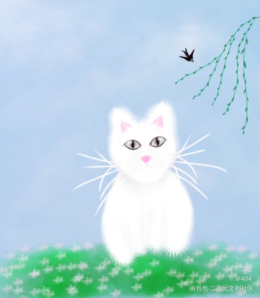 早春_二哈和他的白猫师尊绘画作品