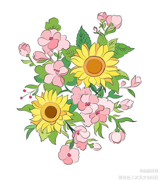 花团锦簇简笔画彩色图片