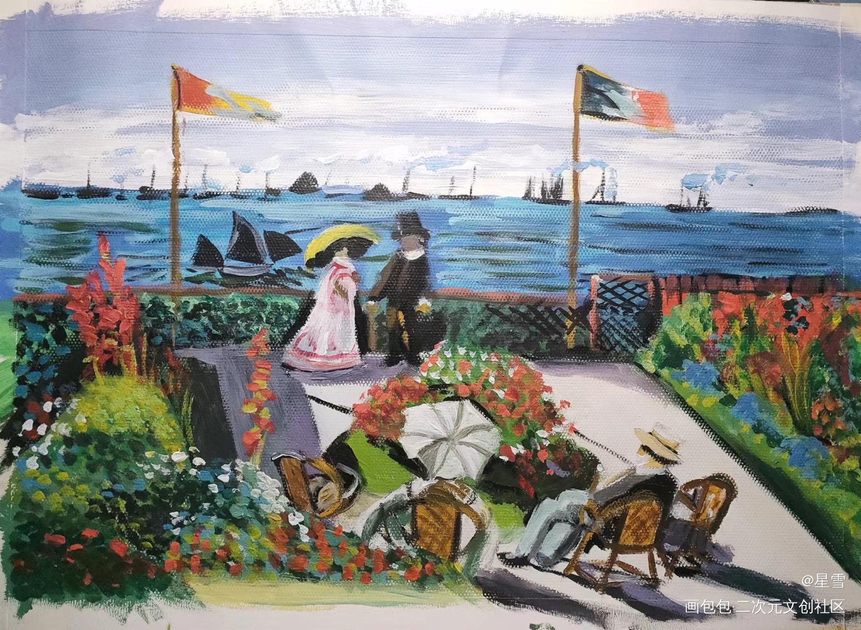 春日里的悠闲时刻~_唤醒春日主题打卡绘画作品