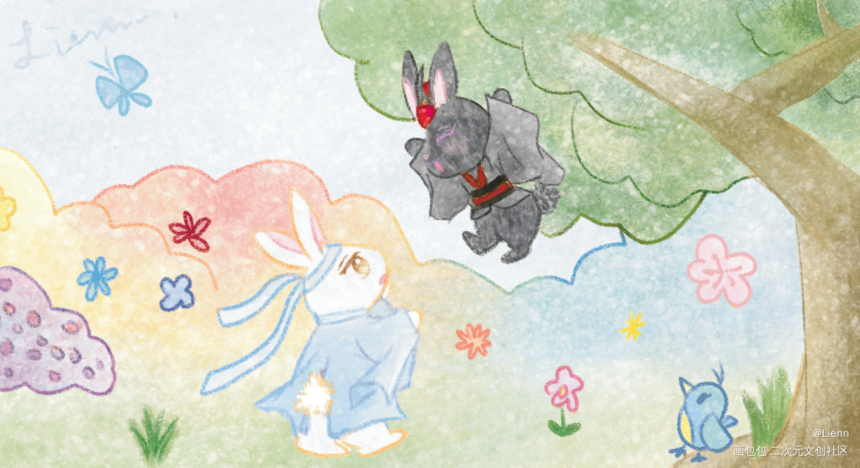 《春》－10_魔道祖师忘羡Q版绘画作品