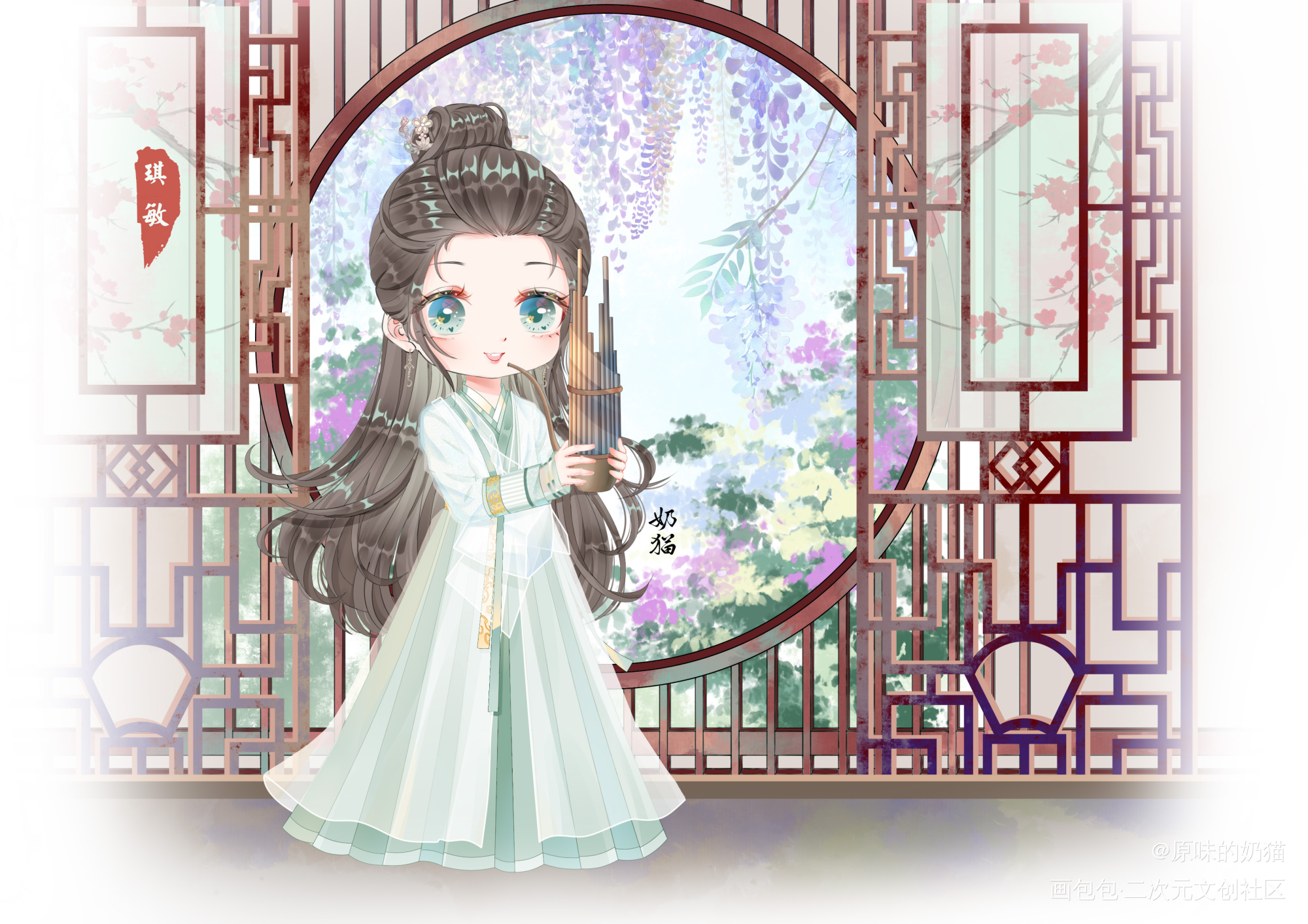 之前画的各种小赵敏_日系Q版插画同人绘画作品