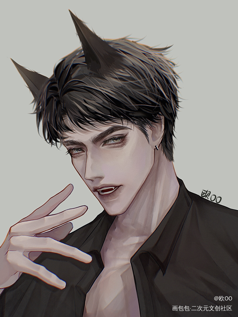 修勾_针锋对决188男团原炀手绘绘画作品