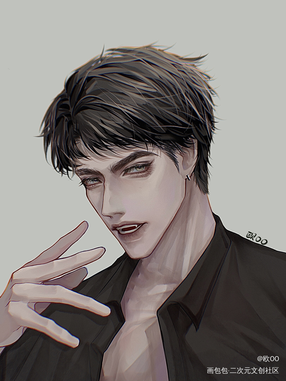 修勾_针锋对决188男团原炀手绘绘画作品