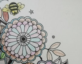 花花与蜜蜂_绘画作品
