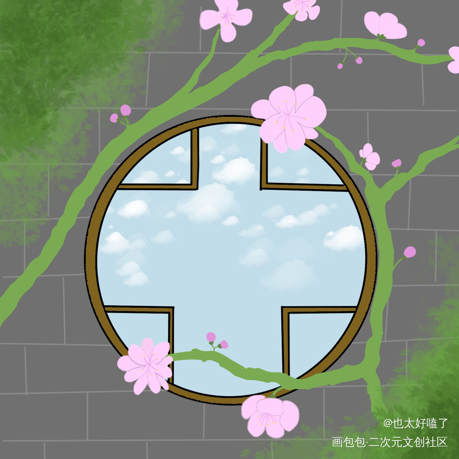 窗_手绘绘画作品