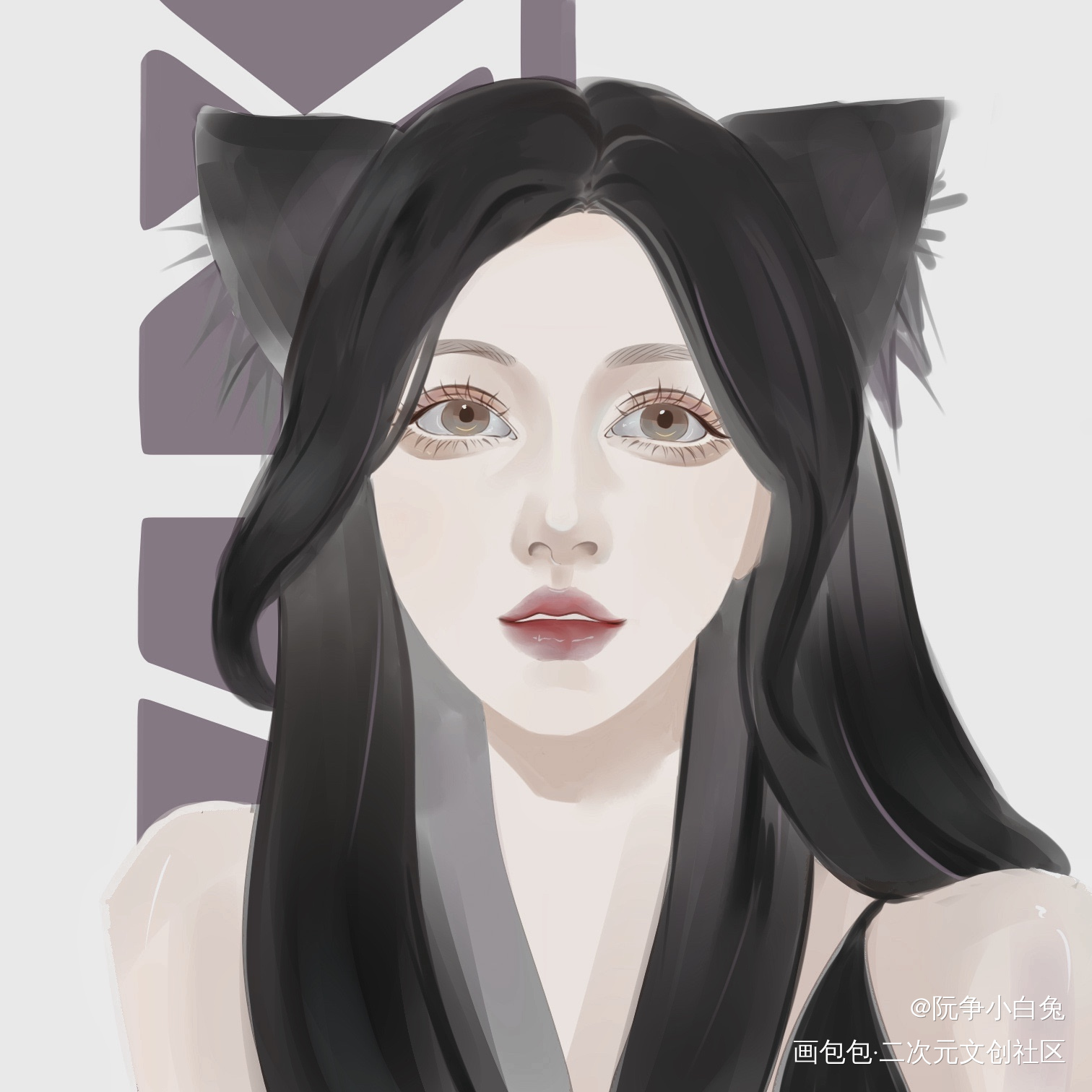 猫耳_厚涂绘画作品