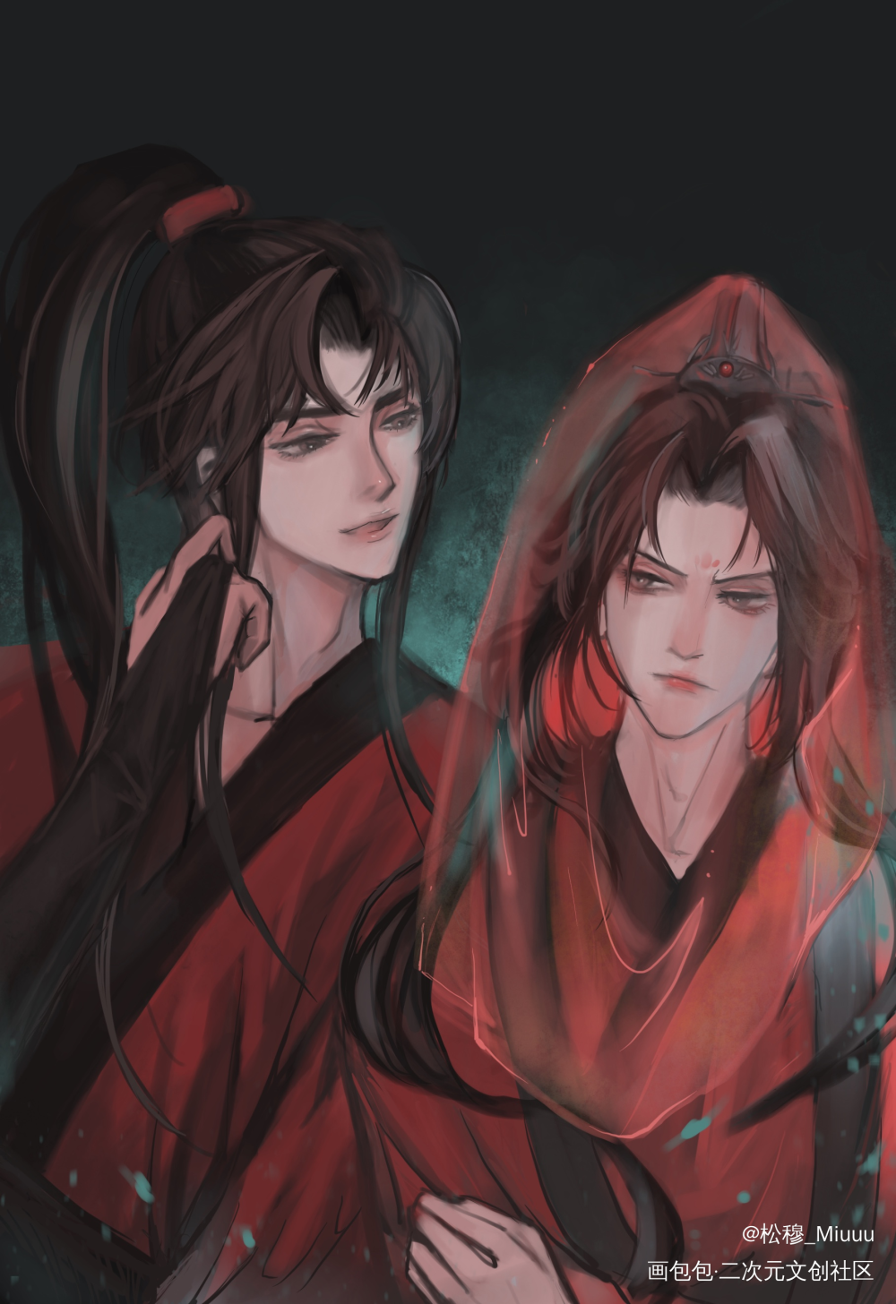 燃晚 婚服_二哈和他的白猫师尊燃晚绘画作品