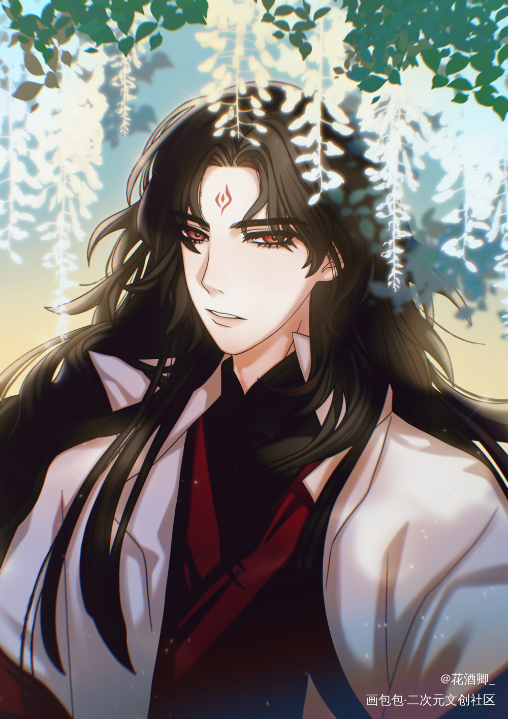 洛冰河（白花紫藤）_人渣反派自救系统绘画作品