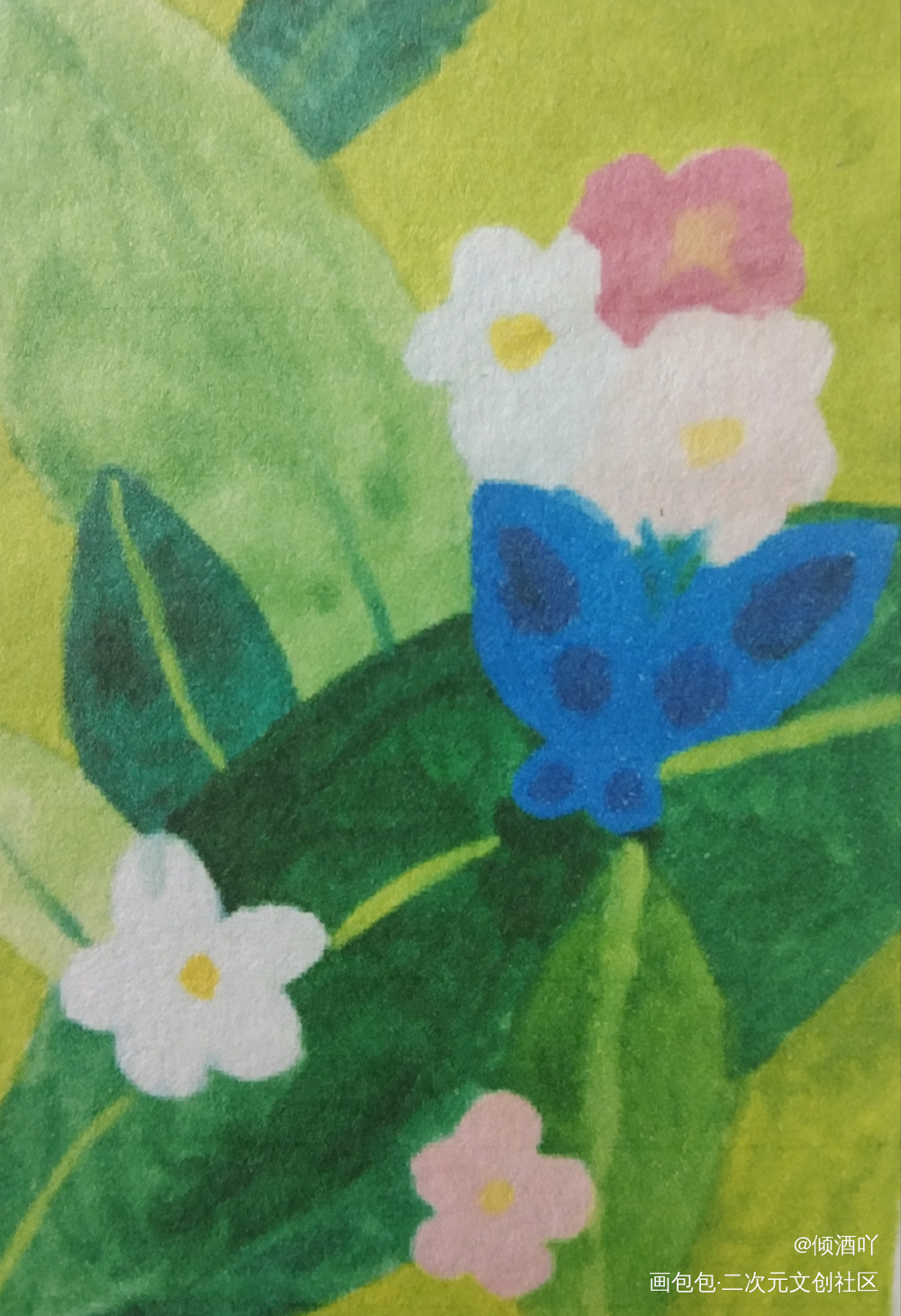 蝶醉花间_手绘绘画作品