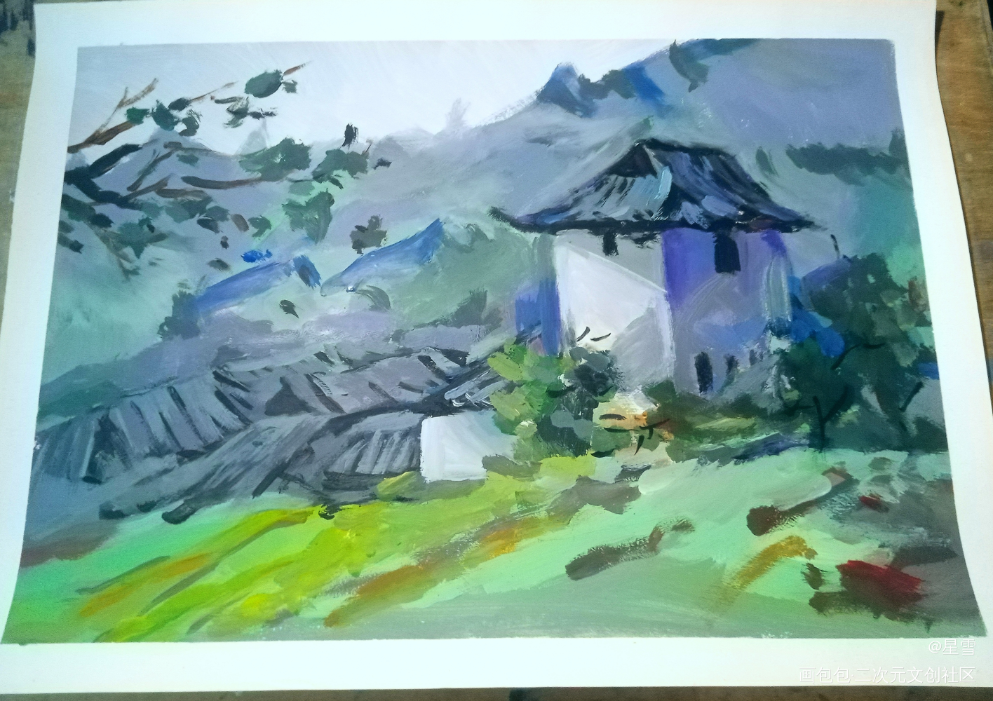 是春日里带有朝气的绿色呀_唤醒春日主题打卡绘画作品